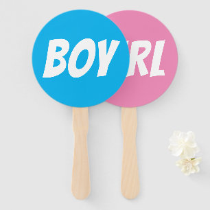 Meisje / Jongen geslacht onthullen blauw roze quiz Handwaaier