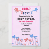 Meisje, jongen onthullen, ooievaars, hart bloem Ba Kaart (Voorkant)