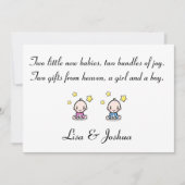 Meisje / Jongen Op Maat Gemaakte Tweeling Baby's F Kaart (Voorkant)