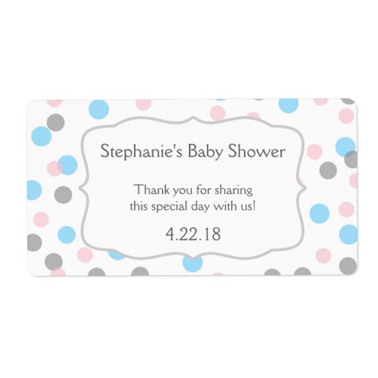 Meisje jongen tweeling / geslacht onthullen waterf etiket (Voorkant)