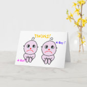 Meisje & Jongen Tweeling Kaart (Gele Bloem)