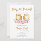 Meisje Jongen Twins Baby is Brouwen Baby shower Kaart (Voorkant)