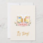 Meisje Jongen Twins Baby is Brouwen Baby shower Kaart (Achterkant)