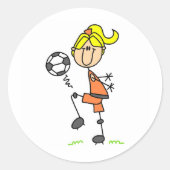 Meisje Juggling Voetbal Sticker (Voorkant)