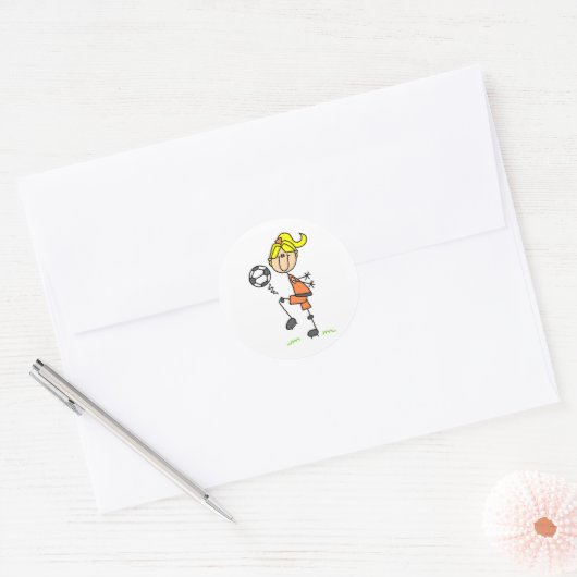 Meisje Juggling Voetbal Sticker (Envelop)