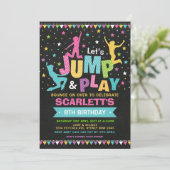 Meisje JUMP Birthday Party Bounce House Trampoline Kaart (Staand voorkant)