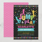 Meisje JUMP Birthday Party Bounce House Trampoline Kaart (Voorkant / Achterkant)
