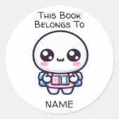 Meisje Jumper Terug naar School Boek Behoort tot Ronde Sticker (Voorkant)