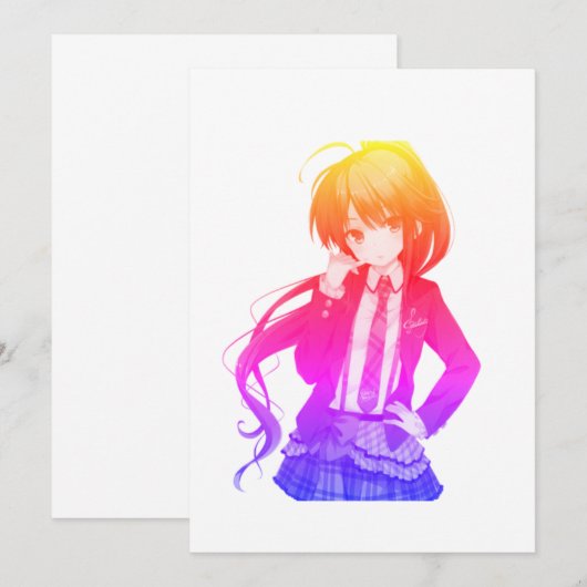 meisje kaart (Voorkant / Achterkant)