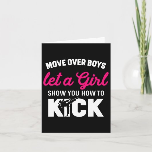 Meisje Karate Grappige Dochter Kick Boxer Gift Kaart (Voorkant)