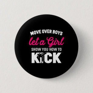 Meisje Karate Grappige Dochter Kick Boxer Gift Ronde Button 5,7 Cm