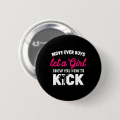 Meisje Karate Grappige Dochter Kick Boxer Gift Ronde Button 5,7 Cm (Voorkant /achterkant)