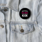 Meisje Karate Grappige Dochter Kick Boxer Gift Ronde Button 5,7 Cm (In situ)