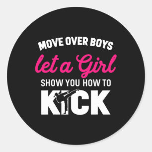 Meisje Karate Grappige Dochter Kick Boxer Gift Ronde Sticker