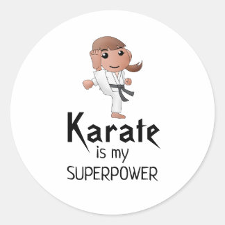 Meisje - Karate is mijn Superpower Ronde Sticker