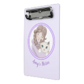 Meisje & Kat Aanpasbare Kinderen Mini Klembord (Angled2)