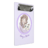 Meisje & Kat Aanpasbare Kinderen Mini Klembord (Schuin)