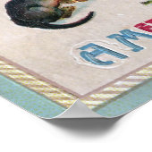 Meisje, kat en hond onder het paraplu in sneeuw-Vi Poster (Hoek)