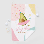  meisje Kawaii Avocado Ballerina Slay hen Golfhanddoek (Insitu)
