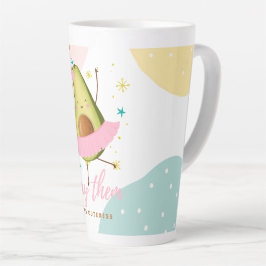  meisje Kawaii Avocado Ballerina Slay hen Latte Mok (Rechterhoek)