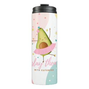 meisje Kawaii Avocado Ballerina Slay hen Thermosbeker