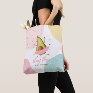 meisje Kawaii Avocado Ballerina Slay hen Tote Bag