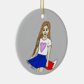 meisje keramisch ornament (Rechts)