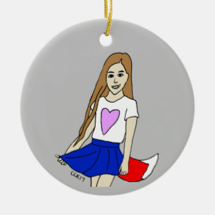 meisje keramisch ornament