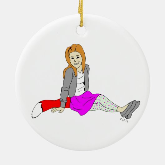 meisje keramisch ornament (Achterkant)