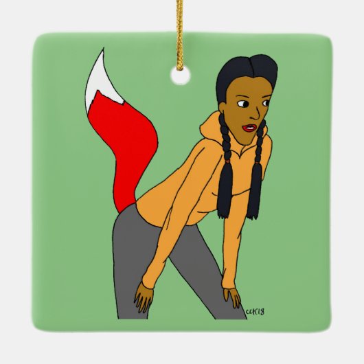 meisje keramisch ornament (Achterkant)