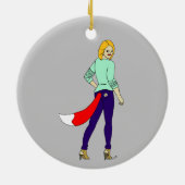 meisje keramisch ornament (Achterkant)