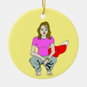 meisje keramisch ornament (Voorkant)