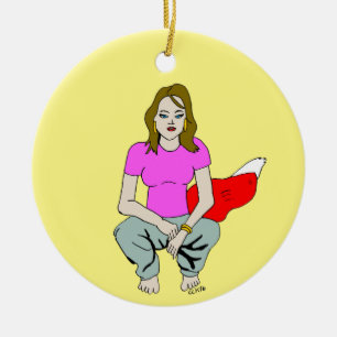 meisje keramisch ornament