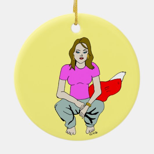 meisje keramisch ornament (Achterkant)