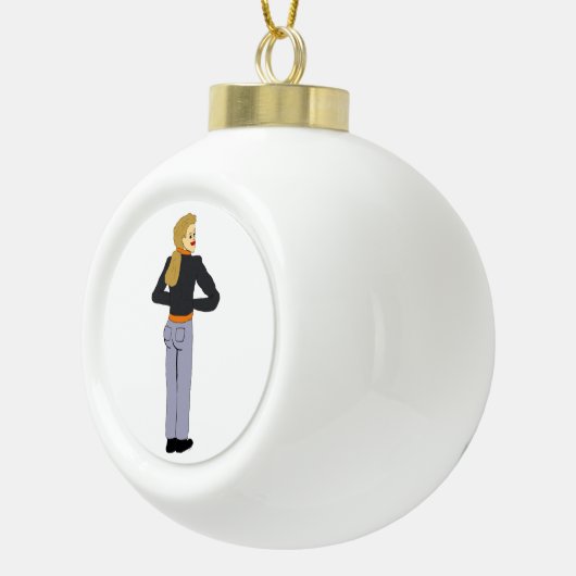 meisje keramische bal ornament (Rechts)