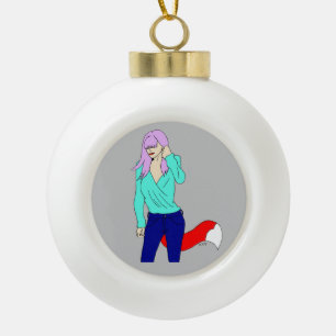 meisje keramische bal ornament