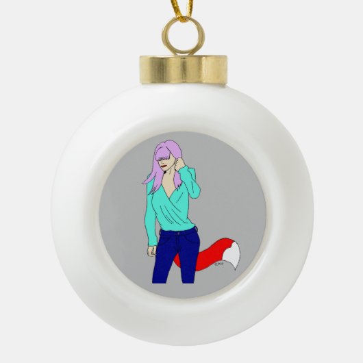 meisje keramische bal ornament (Voorkant)