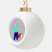 meisje keramische bal ornament (Rechts)