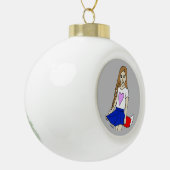 meisje keramische bal ornament (Links)
