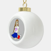 meisje keramische bal ornament (Rechts)