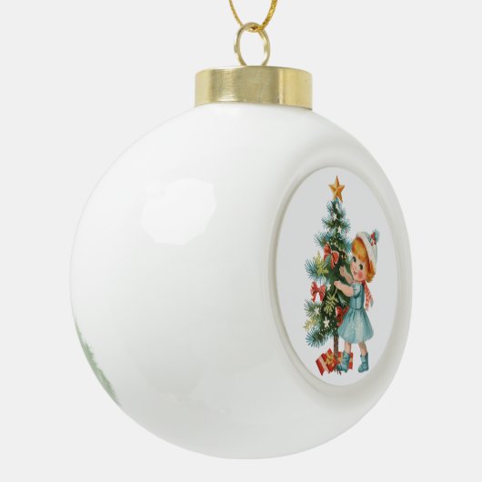  meisje keramische bal ornament (Links)