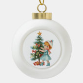  meisje keramische bal ornament (Voorkant)