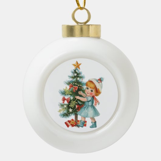  meisje keramische bal ornament (Voorkant)