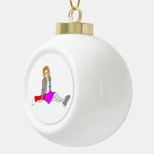 meisje keramische bal ornament (Rechts)