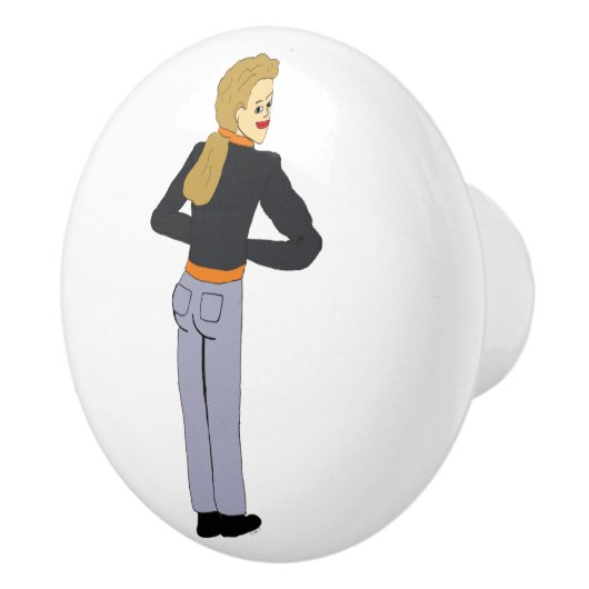 meisje keramische knop (Rechts)