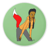 meisje keramische knop (Voorkant)