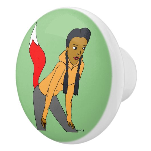 meisje keramische knop (Rechts)