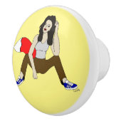 meisje keramische knop (Rechts)