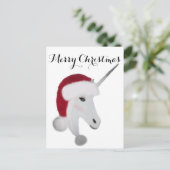 Meisje Kerst Eenhoorn Wit Rood Glam Meisjes Briefkaart (Staand voorkant)