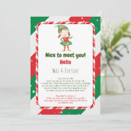 Meisje Kerst Elf Verwelkomingsbrief Kaart
